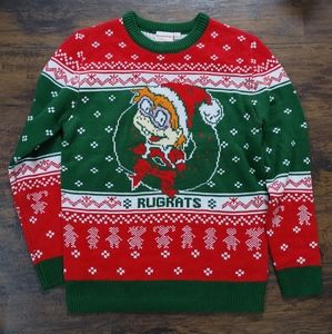 New Christmas Ugly Sweater Rugrats Chuckie 90s red green